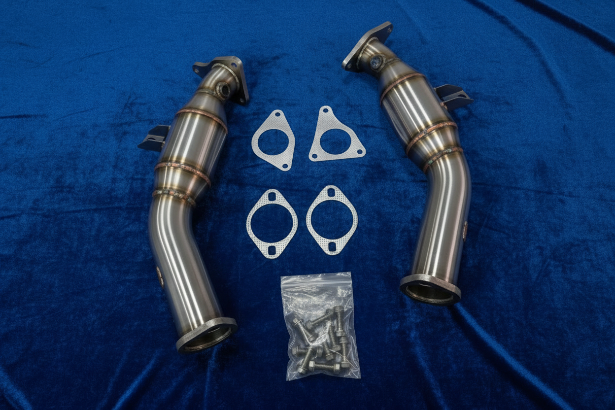 B6A VR30DDTT 3" Resonated Lower Down Pipes Q50 Q60 2023 Z