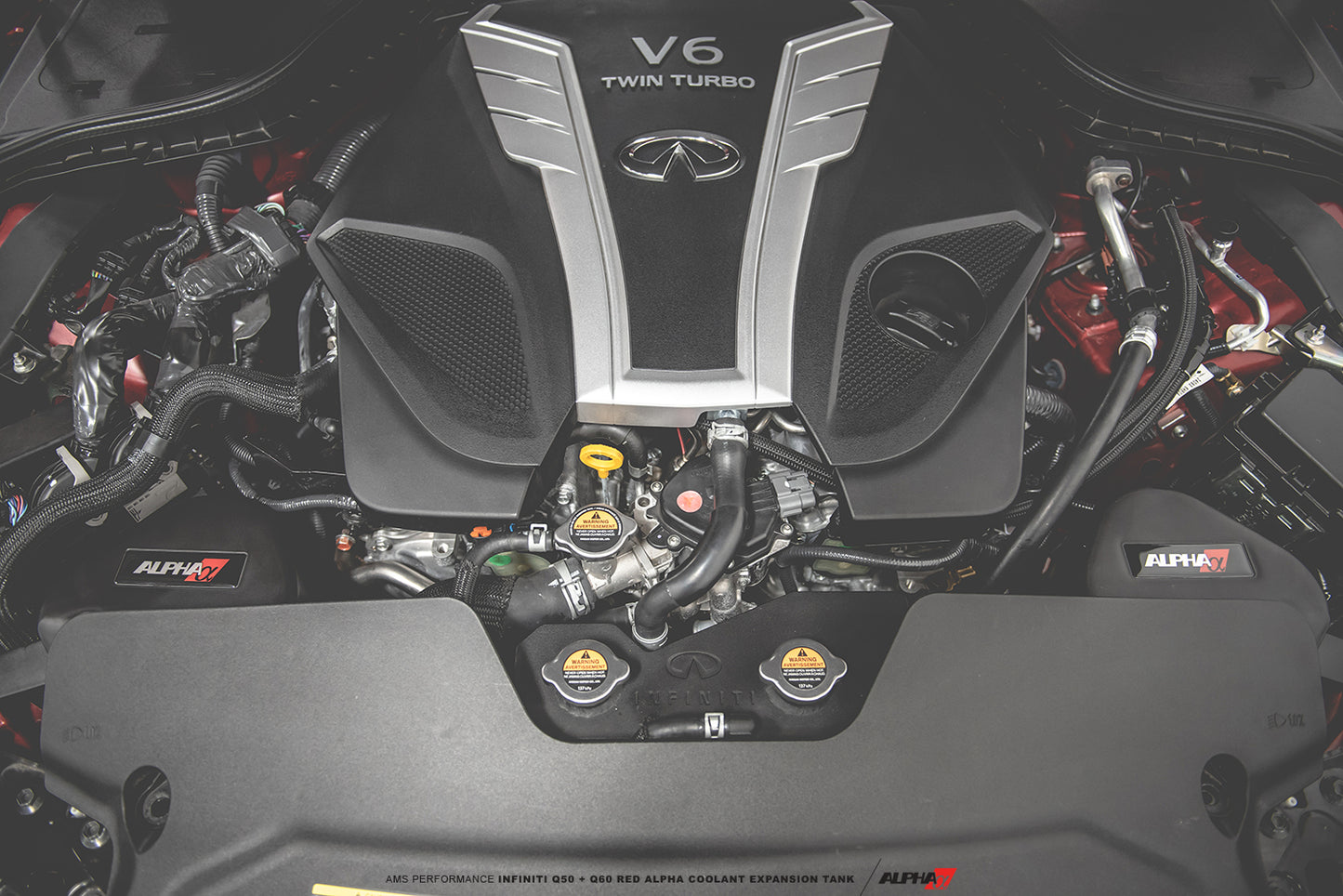 AMS Performance Q50/Q60 RED ALPHA COOLANT EXPANSION TANK