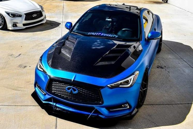 B6A Q60 Carbon Fiber Hood (AMS Style)