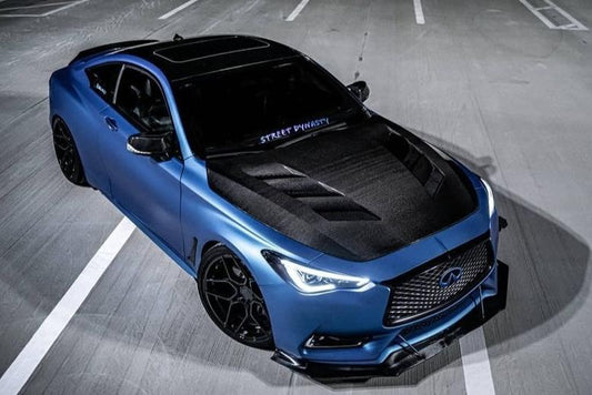 B6A Q60 Carbon Fiber Hood (AMS Style)