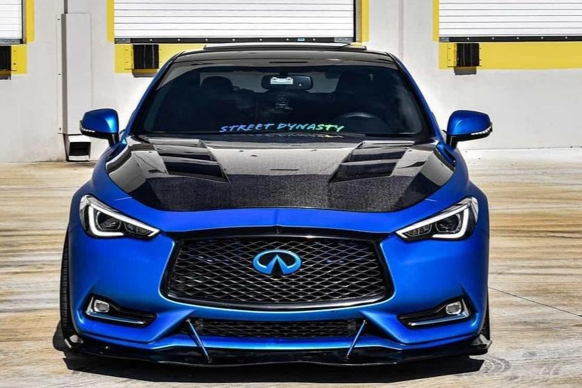 B6A Q60 Carbon Fiber Hood (AMS Style)
